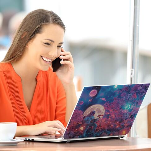 Laptop Skin Decal HP 14" - Astronaut, Laptop Cover Sticker, No Cutting Required, No Bubble, Waterproof, Scratch Resistant - Including Wide Screen and Wrist Pad in Saudi Arabia