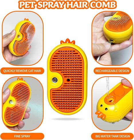 Spritz Defur Comb for Cats, New 3-in-1 Cat Steam Brush for Massaging and Cleaning Shedding Pets, Comb for Long and Short Hair Cats and Dogs Grooming Tool (White) in Saudi Arabia