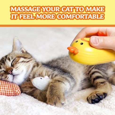 Spritz Defur Comb for Cats, New 3-in-1 Cat Steam Brush for Massaging and Cleaning Shedding Pets, Comb for Long and Short Hair Cats and Dogs Grooming Tool (White) in Saudi Arabia