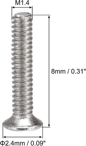 uxcell M1.2 x 5mm Phillips Screw Fastener Silver Tone for Laptop PC TV Fan Switch 500pcs in Saudi Arabia