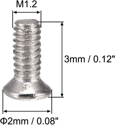 uxcell M1.2 x 5mm Phillips Screw Fastener Silver Tone for Laptop PC TV Fan Switch 500pcs in Saudi Arabia