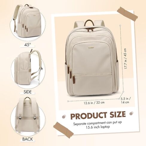 GOLF SUPAGS Backpack for Women Work College Travel Laptop Backpacks Multi-Functional Casual Daypack Teacher Nurse Everyday Bags Fits 15.6 Inch Notebook (Apricot) in Saudi Arabia