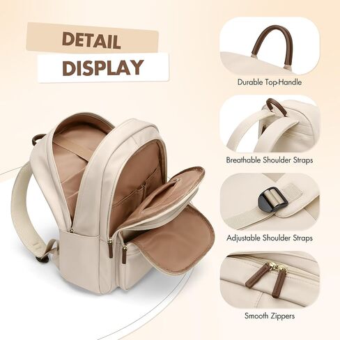 GOLF SUPAGS Backpack for Women Work College Travel Laptop Backpacks Multi-Functional Casual Daypack Teacher Nurse Everyday Bags Fits 15.6 Inch Notebook (Apricot) in Saudi Arabia