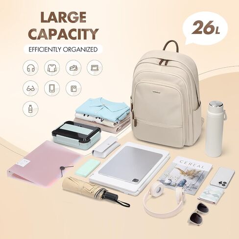 GOLF SUPAGS Backpack for Women Work College Travel Laptop Backpacks Multi-Functional Casual Daypack Teacher Nurse Everyday Bags Fits 15.6 Inch Notebook (Apricot) in Saudi Arabia