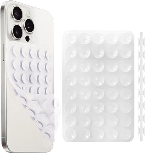 Silicone Suction Phone Case Mount Double Sided, Non Slip Suction Cup Phone Mount, Silicone Sticky Phone Grip for Cell Phone, Hands-Free Phone Accessories Holder for Selfies and Videos, Black in Saudi Arabia