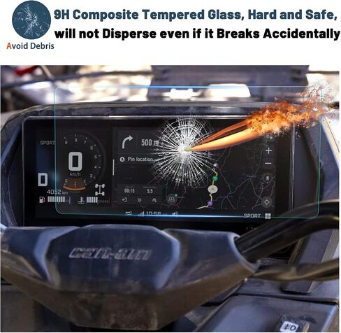 Ruiya 2025 Can-Am Outlander Screen Protector لـ Can-Am Outlander 10.25 "عرض شاشة تعمل باللمس 9HD مضاد للخدش الزجاج المتوافق مع 2025 Can-Am Outlander Max/Limited/1000r in Kuwait