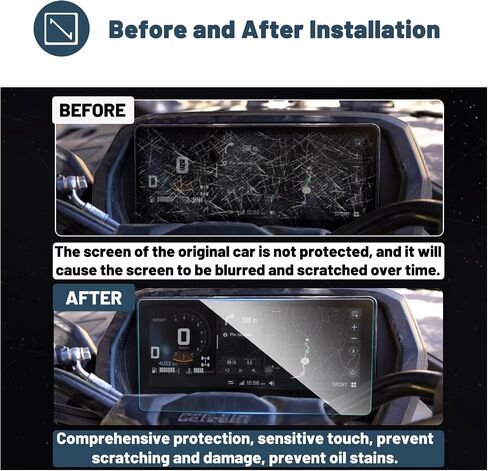 Ruiya 2025 Can-Am Outlander Screen Protector لـ Can-Am Outlander 10.25 "عرض شاشة تعمل باللمس 9HD مضاد للخدش الزجاج المتوافق مع 2025 Can-Am Outlander Max/Limited/1000r in Kuwait