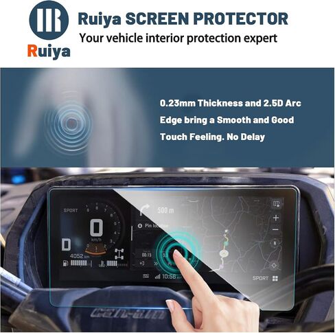 Ruiya 2025 Can-Am Outlander Screen Protector لـ Can-Am Outlander 10.25 "عرض شاشة تعمل باللمس 9HD مضاد للخدش الزجاج المتوافق مع 2025 Can-Am Outlander Max/Limited/1000r in Kuwait