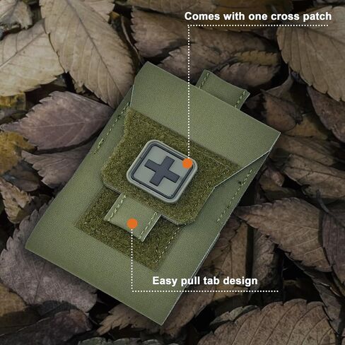 Mini IFAK Pouch, Pocket IFAK, Wallet-Sized Trauma Organizer, Slim EDC Empty First Aid Pouch for Back,Cargo Pocket, Backpack, Vehicle and Outdoor Use in Saudi Arabia