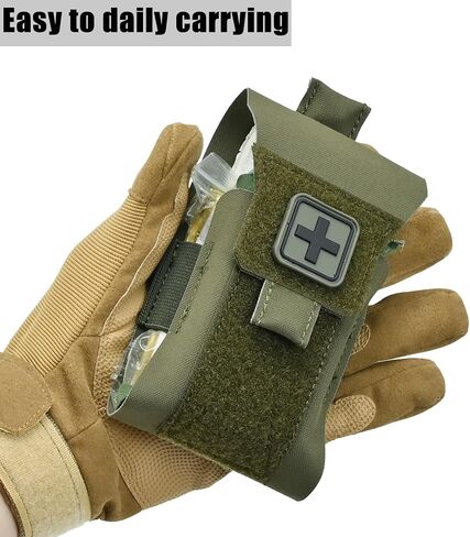 Mini IFAK Pouch, Pocket IFAK, Wallet-Sized Trauma Organizer, Slim EDC Empty First Aid Pouch for Back,Cargo Pocket, Backpack, Vehicle and Outdoor Use in Saudi Arabia