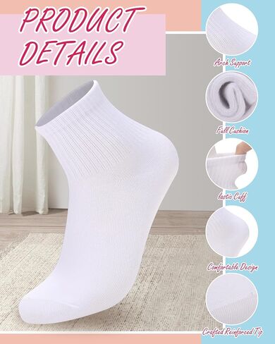 Foaincore 30 Pairs Women Crew Socks Solid Color Socks for Women Size 9-11 Cotton Socks Comfortable Women's Athletic Socks (Multicolor) in Kuwait