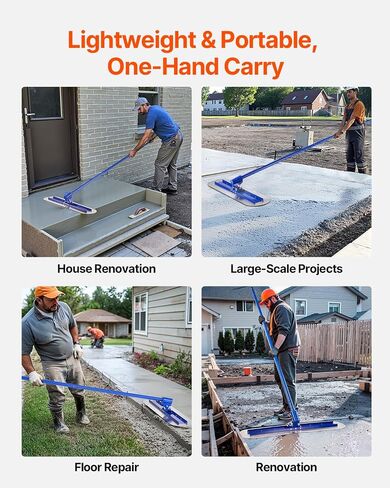 VEVOR Bull Float Magnesium Concrete Float 48 x 8" Round End Concrete Float Tool Cement Tool Bull Concrete Kit Bull Float with 4 Float Handle Bull Float Bracket Concrete Tools Finishing Bull Float in Saudi Arabia