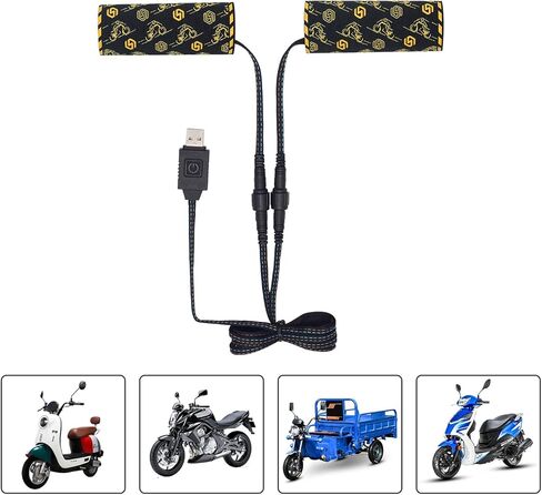 Motorcycle Heated Grip Covers Pad 12V Handlebar Heater, 7/8 Heated Grips for ATV Motorcycle Hand Grip Heater Warmers, 3 Temperature Settings, IP67 Waterproof in Kuwait
