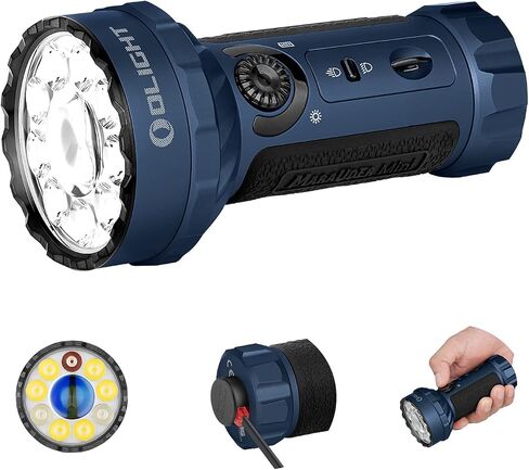 OLIGHT Marauder Mini 7,000 Lumens Bright Flashlight with 600 Meters Beam Distance, Powerful RGB Lights, Magnetic Rechargeable for Outdoors Work, Hunting, and Searching(Midnight Blue) in Saudi Arabia