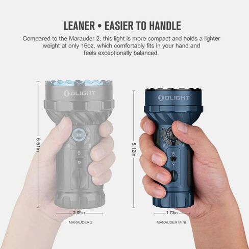 OLIGHT Marauder Mini 7,000 Lumens Bright Flashlight with 600 Meters Beam Distance, Powerful RGB Lights, Magnetic Rechargeable for Outdoors Work, Hunting, and Searching(Midnight Blue) in Saudi Arabia
