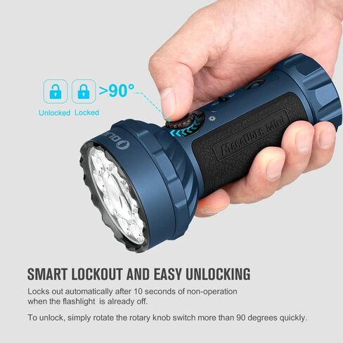 OLIGHT Marauder Mini 7,000 Lumens Bright Flashlight with 600 Meters Beam Distance, Powerful RGB Lights, Magnetic Rechargeable for Outdoors Work, Hunting, and Searching(Midnight Blue) in Saudi Arabia