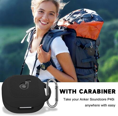 متوافق مع غطاء علبة ANKER Soundcore P40I ، غطاء واقي مضاد للزلزال من السيليكون لسماعات الأذن اللاسلكية P40I مع Carabiner (الأرجواني) in Kuwait