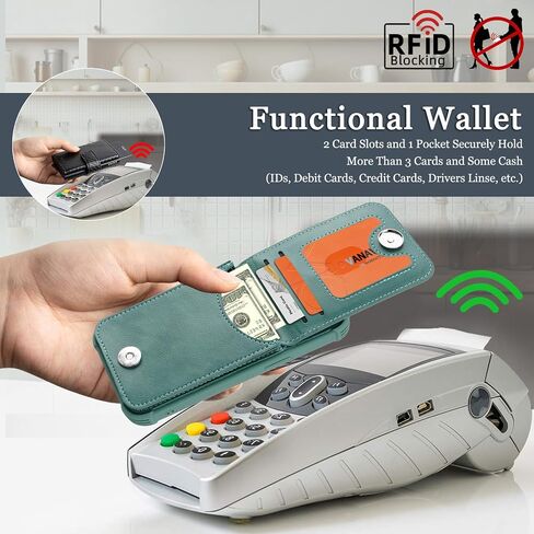 Fanavagy متوافق مع iPhone 16e Wallet Case for Women ، Pu Pu Geather Clasp Flip Folio Phone Case With Holder Coin Coin Ring Ring ، Forest Green in Kuwait
