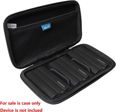 Anleo Hard Travel Case for Samsung T7 Shield 2TB / 1TB / 4TB, Portable SSD, USB 3.2 Gen2 External Solid State Drive (Black, Case for 3 Hard Drives) in Kuwait