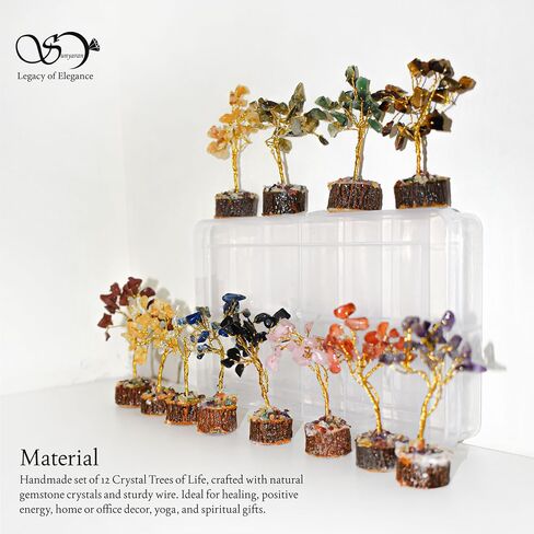 Handmade 7 Chakra Crystal Tree of Life for Healing, Positive Energy, Good Luck, Money, Spiritual Gift for Women & Men, Yoga & Meditation Room Decor, Decoration for Home & Office in Kuwait