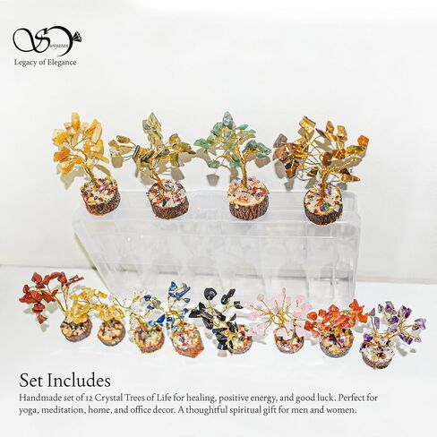 Handmade 7 Chakra Crystal Tree of Life for Healing, Positive Energy, Good Luck, Money, Spiritual Gift for Women & Men, Yoga & Meditation Room Decor, Decoration for Home & Office in Kuwait