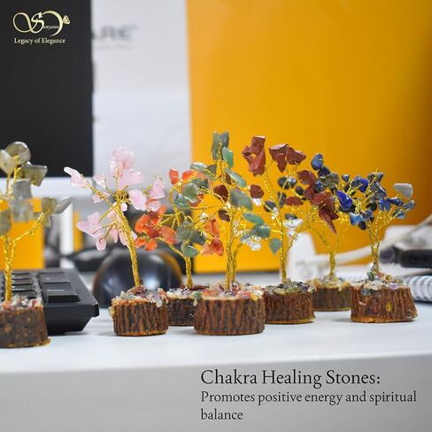 Handmade 7 Chakra Crystal Tree of Life for Healing, Positive Energy, Good Luck, Money, Spiritual Gift for Women & Men, Yoga & Meditation Room Decor, Decoration for Home & Office in Kuwait