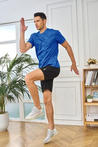 5 Pack Mens Short Sleeve Shirts Quick Dry Moisture Wicking Athletic Running Gym Workout Casual Basic Tee Shirt in Saudi Arabia