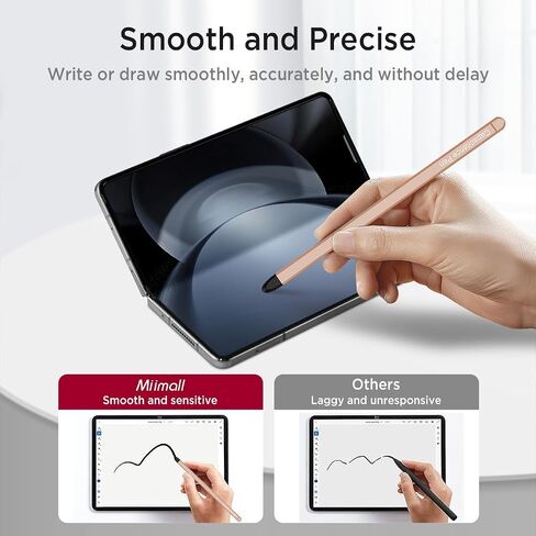 miimall for samsung galaxy z lold 5 s pen متوافق مع Galaxy Z Fold 6/ fold 5 s pen edition ، [tip silicone tip] [touch touch] [لا يوجد شحن] ، قلم القلم القلمي النحيف لـ Galaxy z 5/ lold 6 ، الوردي in Kuwait