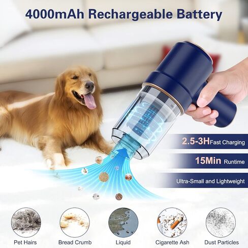 Mini Vacuum Cleaner, Handheld Vacuum Cordless Rechargeable, Portable Car Vacuum with Brushless Motor, 12000Pa High Power 3 in 1 Sucking & Blowing Small Vacuum Desk Vacuum for Car, Home, Office in Saudi Arabia