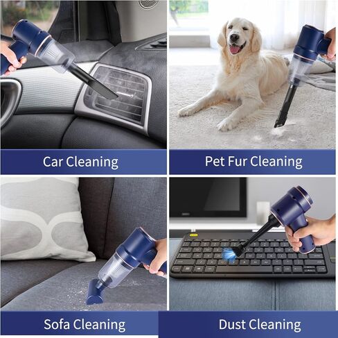 Mini Vacuum Cleaner, Handheld Vacuum Cordless Rechargeable, Portable Car Vacuum with Brushless Motor, 12000Pa High Power 3 in 1 Sucking & Blowing Small Vacuum Desk Vacuum for Car, Home, Office in Saudi Arabia