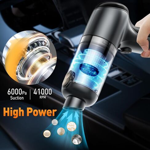 Mini Vacuum Cleaner, Handheld Vacuum Cordless Rechargeable, Portable Car Vacuum with Brushless Motor, 12000Pa High Power 3 in 1 Sucking & Blowing Small Vacuum Desk Vacuum for Car, Home, Office in Saudi Arabia