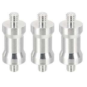 PATIKIL Camera Spigot Screws Converter 1/4" to M6 Male to Male, 3 Pack Tripod Screw Adapter Spigot Stud for Light Stand Hot Shoe Cold Shoe Adapter Ball Head Flash, Silver