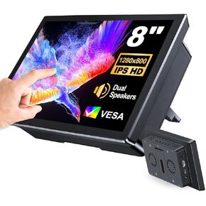 Gallagher 8 Inch Touchscreen Monitor,Compatible with Raspberry Pi(PI5/PI4/PI3B+/PI3/PI2/ZERO),1280X800 IPS Monitor with Dual-Speaker HDMI Interface Supports Windows/Noobs/Kali-Linux(8'' 1280 * 800)