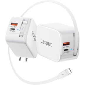 3 in 1 Retractable Wall Charger, 40W Fast Retractable Phone Charger Wall Plug with Dual USB Ports,Portable Retractable USB C Chargers Block for iPhone 16 15,Galaxy S23 22,LG,Pixel