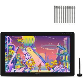 HUION Kamvas 24 Plus 2.5K QHD Drawing Tablet with Screen, 140% sRGB Full-Laminated QD Drawing Monitor with Battery-Free Pen for PC, Mac, Android, 23.8inch Pen Display with 10 Felt Pen Nibs