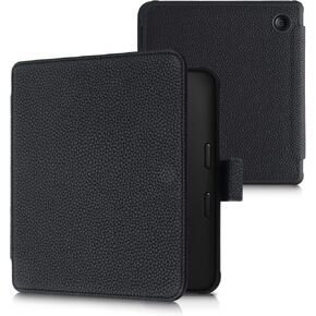 حالة Kalibri متوافقة مع Kobo Libra 2 - Case Leather Leather E -Reader Flip Cover - Black