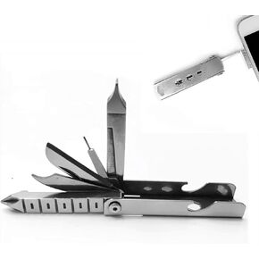 Mini Utility Multitool, Sim Card Removal Tool, Keychain with 8+ Tools, EDC Pocket Screwdriver