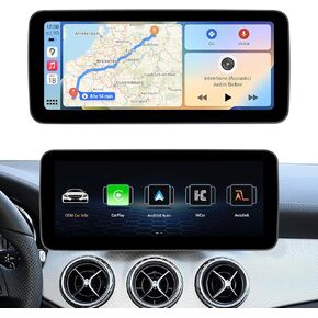 10.25'' Car Radio Wireless Carplay Android Auto Touchscreen for Mercedes Benz C Class W204 W176 C117 W463 X156 2011-2014 C A CLA G GLA Class Car Stereo Mulitmedia Player Linux System