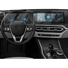 Karltys 2 Pack Screen Protector for 2024 2025 BMW X5 X6 X7 i7 /2022-2025 i4 iX Accessories, 14.9-Inch Navigation & 12.3-Inch Instrument Touchscreen Tempered Glass HD Clear Anti Glare