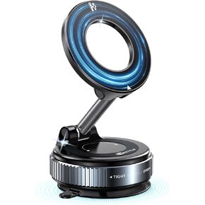 Vacuum Magnetic Phone Holder for Car Suction Cup Phone Mount Adjustable Suction Phone Mount 2025 Upgraded Vacuum Magnetic Phone Stand for All Smartphones & All Vehicles/Gym/Mirror