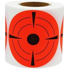 3" Round Adhesive Target Stickers - Fluorescent Shooting Dots, Orange (250 Roll) - Target Practice Shooting Range