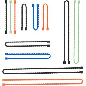Original Reusable Silicone Twist Ties for Cable Management Ties, 12 Pack, Computer Wire Organizer, Electric Cord Organizers, Appliance Cord Wrap, Silicone Cable Ties for Cords, Night Fishing Gear