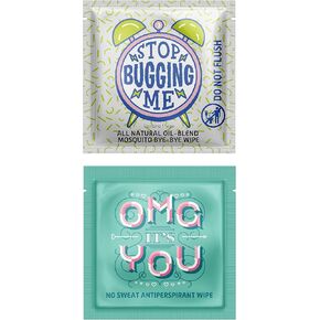LA Fresh Outdoor Activities Bundle Deal- Antiperspirants Wipes 50ct & Mosquito Byebye Wipes 50 ct individual Wrap Perfect for travel and outdoor activities