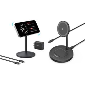 Anker Wireless Charging Stand, PowerWave 2-in-1 Magnetic Stand Lite with USB-C Cable, Compatible with iPhone 15/15 Pro/15 Plus/15 Pro Max/14/13 and AirPods 2/Pro - No AC Adapter Included with Anker Ma