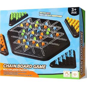 لعبة Triggle: لعبة Chaingle Triangle Chess لـ Family Night and Travel ، ألعاب حفلات ألعاب الطاولة للأطفال والبالغين ، 2 إلى 4 لاعبين ، هدايا عيد الميلاد ، 3+ الأعمار