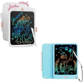 LCD Writing Tablet 10 Inch for Boys Girls(White+Lake Blue)