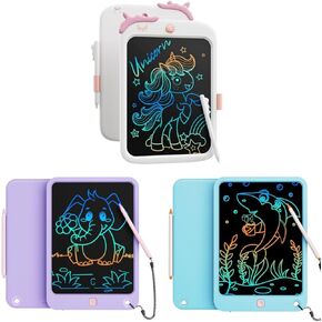 LCD Writing Tablet 10 Inch(White+Lake Blue+Purple)