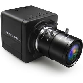 Magnolia 8MP USB Camera 4X Optical Zoom Webcam with 2.8-12mm Manual Varifocal Lens 1080P Mini UVC Video Conference Webcam IMX179 Sensor Close-up Camera for Computer Raspberry Pi
