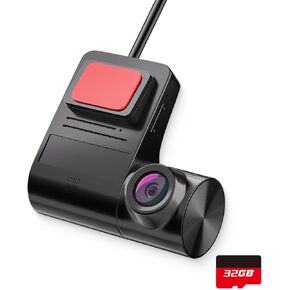 Car Camera USB Concealed Recorder, Radar Detector Scalable ADAS, Loop Recording, Wind Screen Dash Cam, for Android Radio Stereo with SD Memory Card（32GB）