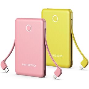 miisso 2 Pack- Pink & Yellow 6000mah Power Bank